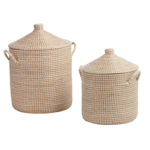 High-Quality Seagrass <b>Storage</b> <b>Basket</b> <b>Large</b> Size, Vietnam Handwoven Laundry Hamper with Lid, Nice Style Wholesale Factory - Product Image 5