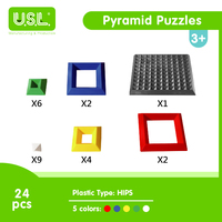 Puzzles pyramidaux 24 pièces Jouet éducatif en plastique U.S.L. Modèle C4004C03 pour unisexe, âge 5 à 7 ans
