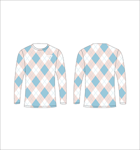 Men Pastel Blue <b>Peach</b> Camouflage Long Sleeve T Shirt Argyle Diamond Pattern Crewneck Tee Casual Streetwear <b>Tops</b> Gym Training - Product Image 1