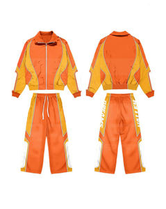 Chándal 100% nailon de 2 piezas, pantalón y chaqueta con cremallera, logotipo DTF, líneas reflectantes de malla en el interior, chándal cortavientos para hombre - Product Image 5