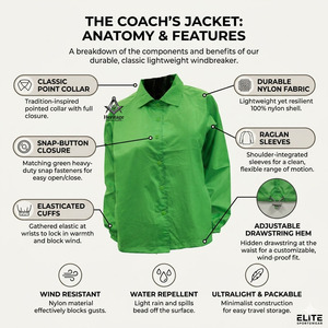Custom Wholesale Sorority High Quality Greek Apparel Green Coaches Jacket Embroidered Ladies <b>Quilted</b> Waterproof Polyester/Nylon - Product Image 4