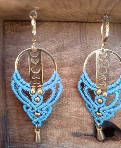Pendientes de Macramé Hechos a Mano con Forma de Búho para Mujer, Joyería Étnica Tribal Boho, Pendientes Colgantes de Hilo de Algodón Natural - Product Image 4