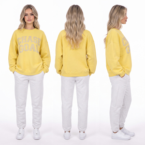 OEM Custom Rhinestone Printed <b>Sweat</b> Shirt Ladies Oversized Sweatshirts Long Sleeve Cotton Fleece <b>Top</b> Crew Neck Ladies <b>Sweat</b> <b>Tops</b> - Product Image 5