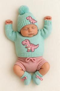 Ensemble de vêtements pour bébé en tissu tricoté, vêtements pour nourrissons offrant une protection thermique pendant l'hiver, production avec marquage personnalisé - Product Image 2