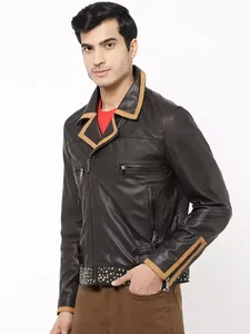 Chaqueta de Cuero para Hombre, Diseño OEM, 100% Cuero Original, Popular, Personalizada, de Alta Calidad - Product Image 2