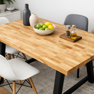 Planche de comptoir en bois massif de caoutchouc, jointée par osmose, fabriquée au Cambodge, plateau de table stratifié, vente directe d'usine OEM - Product Image 2