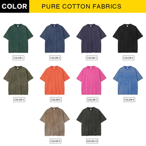 เสื้อยืดคอตตอนผู้ชายไซส์ใหญ่ สีพื้น ผ้าซักแล้ว คอกลม แขนสั้น สไตล์ลำลอง ผ้าเจอร์ซีย์ถัก - Product Image 5