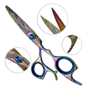 Ciseaux de coiffure professionnels en titane bleu, lames de coupe en acier inoxydable japonais à longue durée de vie - Product Image 1