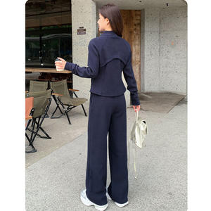 Conjunto Deportivo Casual de 2 Piezas para Mujer de Calidad Premium: Sudadera con Capucha y Chaqueta con Cremallera para Otoño/Invierno, Fabricante de Ropa Deportiva - Product Image 4