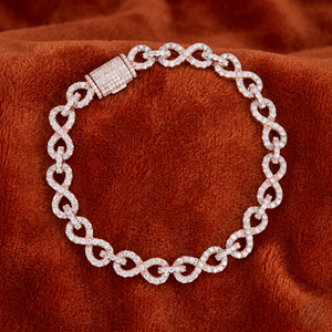 <b>Rose</b> Gold <b>Infinity</b> Link Moissanite Bracelet Hip Hop Fine Chain Link Pulsera De Lujo Para Hombre Mujer Premium - Product Image 2