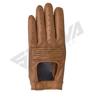 Gants d'hiver unisexes en cuir de chèvre pour la conduite et l'équitation, à doigts entiers, non doublés, antidérapants, personnalisables - Product Image 2