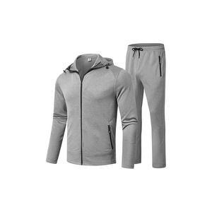 Ensemble de survêtement pour homme en polaire 100 % polyester respirant imprimé, avec veste à capuche zippée et pantalon de survêtement, style streetwear - Product Image 2