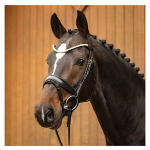 100% High Quality Leather Western Horse Snaffle Bridle Headstall Soft Padded Noseband Luxury Clear Crystal Browband <b>Equestrian</b> - Product Image 1