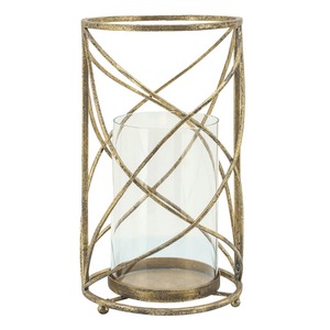 Brass <b>Candle</b> Stand with <b>Blue</b> Glass Holders and Floral Design Home Decoration Metal Holder - Product Image 4