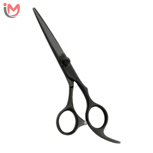 Ciseaux de barbier professionnels ergonomiques de haute qualité, ciseaux à cheveux noirs mats de 6 pouces, ciseaux de coiffure de salon - Product Image 1