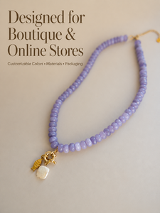 Collier de perles baroques et pierres précieuses personnalisé à faible MOQ, production rapide, collier de perles en pierre naturelle pour petites entreprises de bijoux - Product Image 3
