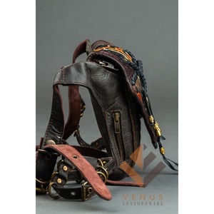 Leather Waist <b>Pocket</b> <b>Belt</b> Unisex Biker <b>Belt</b> Motorcycle <b>Belt</b> men - Product Image 5