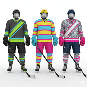 New Style Breathable Quick Dry Ice Hockey Uniform Sets 100% Polyester Customized Options OEM Service High Quality Men's Adult - Product Image 2