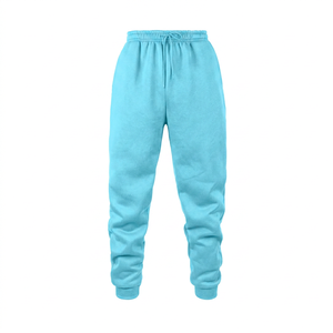 Pantalon de survêtement en molleton noir pour homme, taille élastique avec cordon de serrage, style décontracté - Product Image 5