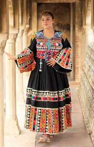 Handmade Embroidered Ethnic Boho Maxi <b>Dress</b> for Women Premium Cotton Custom Size Wholesale Afghani Casual <b>Dresses</b> - Product Image 6
