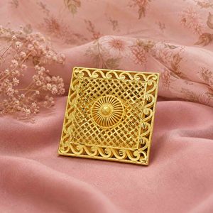 แหวนแต่งงานแบบดั้งเดิมสไตล์ดูไบ ชุบทอง 14K/18K/24K ไมครอน สำหรับขายส่ง - Product Image 4