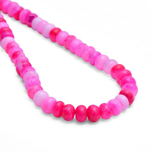 AAA Neon Opal 7mm-8mm Gemstone Rondelle Smooth <b>Beads</b> Natural Hot Pink Opal Semi Precious Gemstone Loose <b>Beads</b> for Jewelry Making - Product Image 1