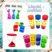 Minuteur Flottant Liquide Acrylique Multicolore 13cm - Jouet Éducatif Moderne pour Enfants, Cadeau Souvenir pour Anniversaire, Remise de Diplôme, Anti-Stress