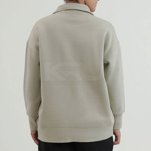Sweat-shirt léger 100 % coton décontracté, lavé, respirant, pour femme, avec demi-fermeture éclair, confortable pour une utilisation toute la journée, idéal pour la saison hivernale. - Product Image 4