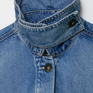 Womens Oversized <b>Denim</b> Cape Vest <b>Jacket</b> <b>Sleeveless</b> Jean Poncho Faded Wash Side Button Down Loose Shrug Coat Wholesale - Product Image 4
