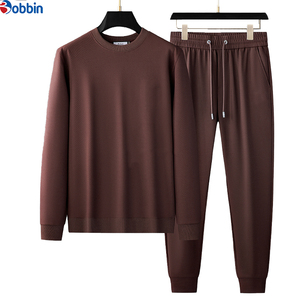 Conjunto Deportivo de Alto Rendimiento, Color Sólido, Cuello Redondo, Pantalones con Cordón, Manga Larga, Ropa de Hombre a la Moda - Product Image 6