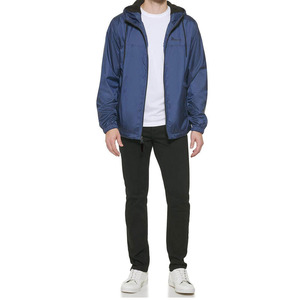 Custom Navy Windbreaker Men Waterproof Rain Jacket Full <b>Zip</b> <b>Hooded</b> Lightweight Outdoor Sportswear Wholesale Training Coat - Product Image 6