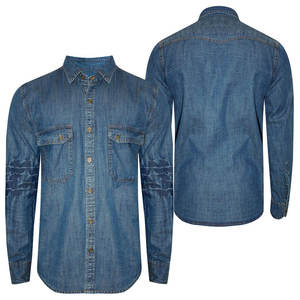 Chemise en jean pour homme de haute qualité, coupe slim décontractée, style streetwear, 100 % coton, personnalisable, prix de gros fabricant, haut en jean - Product Image 1