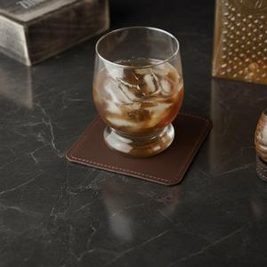 Genuine Leather Coasters Sophisticated Business Gift Square Drink <b>Pads</b> Anti <b>Scratch</b> Office Table Coaster LC-0017 - Product Image 1