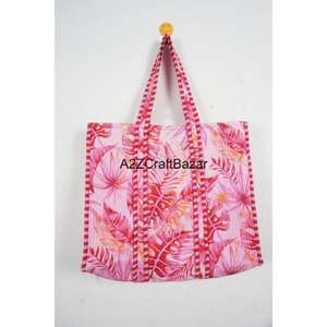 Bolsa de Mano Grande, 100% Algodón Puro, Multicolor, a Rayas, con Asas Largas, Ecológica y Sostenible, para la Playa y Compras - Product Image 1