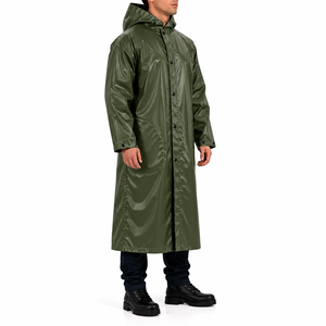 Impermeable Largo para Hombre, Chaqueta de Lluvia para Exteriores, Gabardina de Color Sólido, Impermeable Industrial Personalizado al por Mayor - Product Image 3