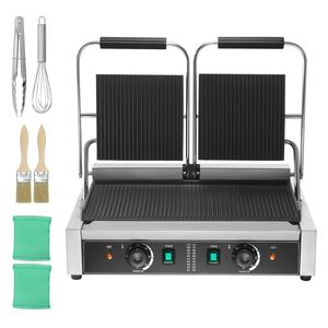 Piastra Elettrica Professionale per Panini in Acciaio Inox 3600W con Controllo della Temperatura - Product Image 1