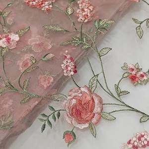 Malty embroidery fabric mesh fabric net fabric embroidered fabric for abaya kaftan modest fashion wholesale buyer fashion supply - Product Image 2