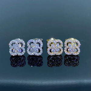 AMBER JEWELS - Pendientes de Diamantes Cultivados en Laboratorio de Lujo, Corte Brillante, Certificados por IGI, Chapados en Oro, Joyería Unisex para Bodas - Product Image 2