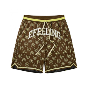 Shorts de basketball pour hommes en toile noire, couleur unie, taille élastique, respirant, décontracté, écologique, 100% coton, fermeture à cordon - Product Image 5
