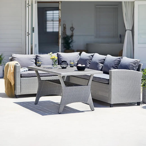 Julemind ชุดทานอาหารเครื่องจักสาน5-Seater ทันสมัยชุดรับประทานอาหารชั้นนำเฟอร์นิเจอร์ร้านอาหารกลางแจ้งโต๊ะหวายสำหรับใช้ในเชิงพาณิชย์วิลล่าโดยตรงจากโรงงาน - Product Image 3