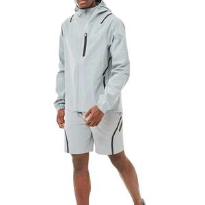 Ensembles personnalisés d'été 2 pièces en nylon pour hommes : short et veste coupe-vent de haute qualité, survêtement streetwear avec sweat à capuche et short - Product Image 2