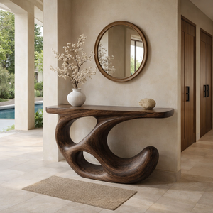 Luxali Hotel Villa Furniture Latest Design Modern Solid Wood <b>Rectangle</b> Entrance Hallway Living Room Console <b>Table</b> - Product Image 3