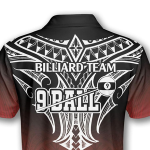 Jersey de Billar Sublimado Personalizado Premium para Hombre, Diseño de 9 Bolas con Estampado Geométrico Tribal - Product Image 4