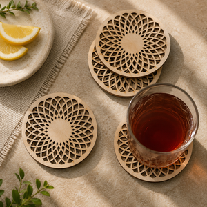 <b>Cat</b> Silhouette Laser Cut Solid Wood Coaster Handcrafted Heat Resistant Drink <b>Mat</b> Table Protector Coffee Tea Cup Holder Home Deco - Product Image 5