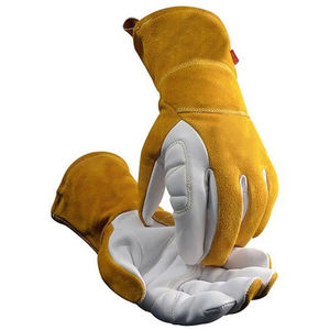 Heat protection Industrial Metal Forge Foundry Split Leather <b>Long</b> Cuff Tig Mig Welding Work <b>Gloves</b> - Product Image 2