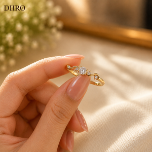 แหวนเพชรรูปวงแหวนสีเหลืองทองชุบ - Product Image 4