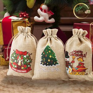 Sacs d'emballage en toile de jute imprimés sur mesure avec fermeture à cordon pour un stockage sécurisé et des fins promotionnelles - Product Image 2