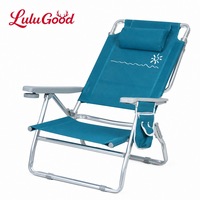 Chaise de plage pliable pour le camping en plein air - Portable, légère, dossier réglable, mobilier d'extérieur personnalisable