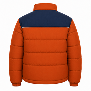 เสื้อแจ็คเก็ตพัฟเฟอร์หนาสำหรับผู้ชาย OEM สไตล์สตรีทแวร์สำหรับฤดูหนาว  บุด้วยโพลีเอสเตอร์ ดีไซน์สีตัดต่อ  รับทำโลโก้ตามสั่ง จำหน่ายจำนวนมาก - Product Image 3