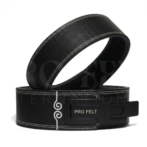 Cinturón de Levantamiento de Pesas de Cuero Genuino 100% de Alta Calidad, Personalizado, con Textura en Relieve, Logotipo Bordado, Ajustable y Resistente - Product Image 3